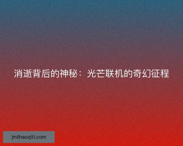 消逝背后的神秘：光芒联机的奇幻征程