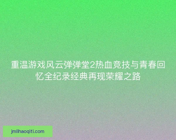 重温游戏风云弹弹堂2热血竞技与青春回忆全纪录经典再现荣耀之路