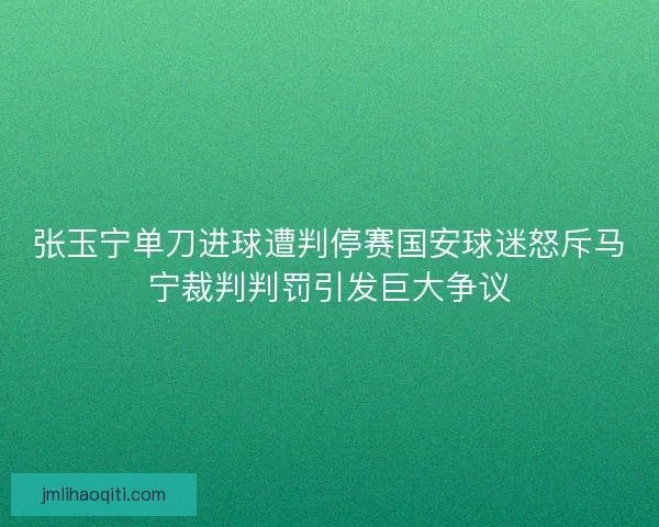 张玉宁单刀进球遭判停赛国安球迷怒斥马宁裁判判罚引发巨大争议 张玉宁单刀进球遭判停赛国安球迷怒斥马宁裁判判罚引发巨大争议